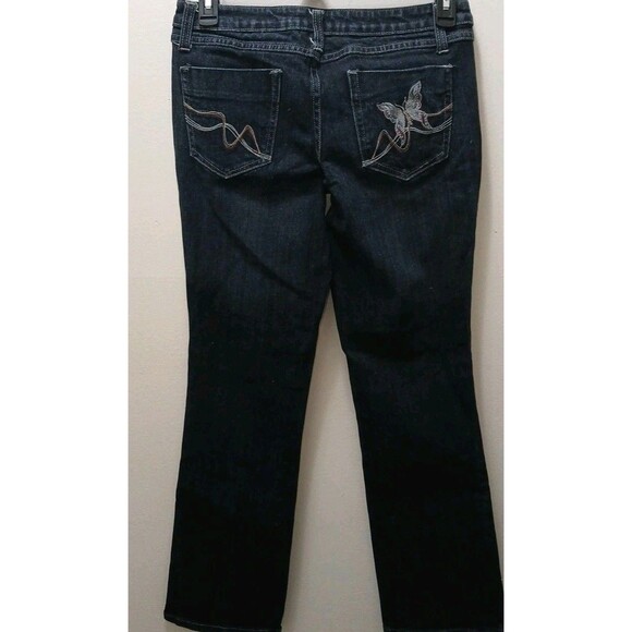 Nobo No Boundaries Junior 11 Dark Wash Bootcut Butterfly Pockets Embroidered - Picture 11 of 16